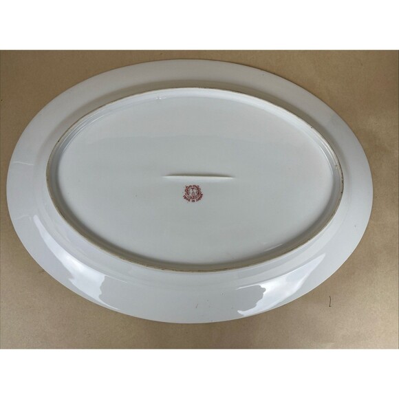 VTG Japanese T Marked Porcelain Platter 14x10.5” Floral Gold Trim Made In Japan - Picture 5 of 8